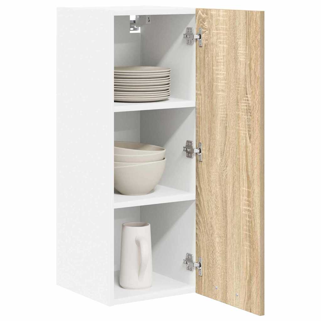 Hangkast Sonoma Eik en Wit 30 x 31 x 80 cm Bewerkt hout