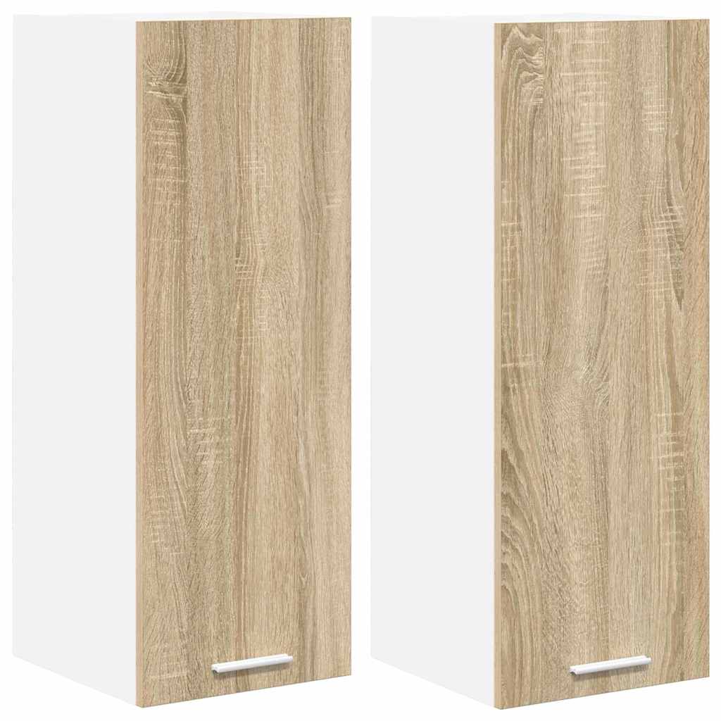 Hangkast met plank Riga 2 pcs Sonoma Eik en Wit 30 x 31 x 80 cm