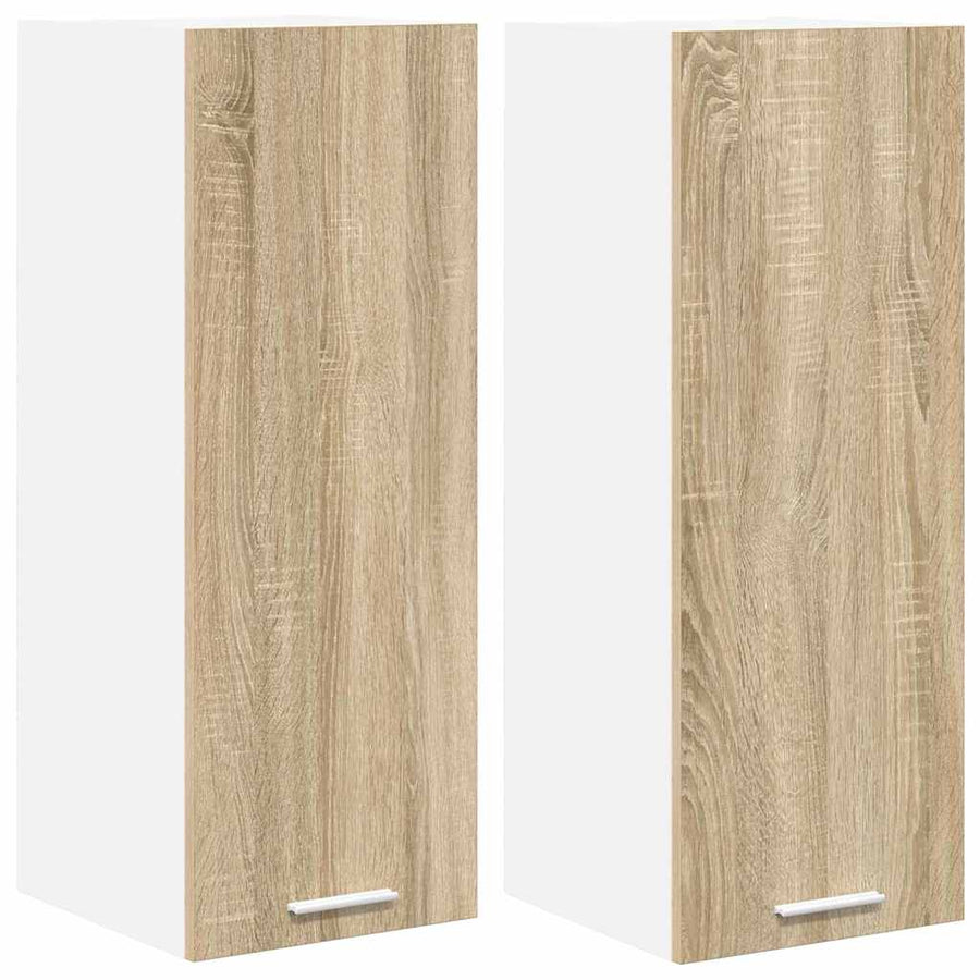Hangkast met plank Riga 2 pcs Sonoma Eik en Wit 30 x 31 x 80 cm