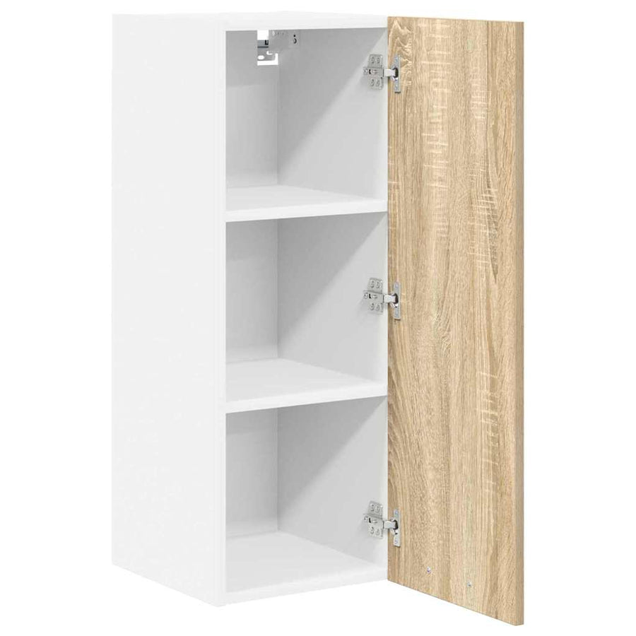 Hangkast met plank Riga 2 pcs Sonoma Eik en Wit 30 x 31 x 80 cm
