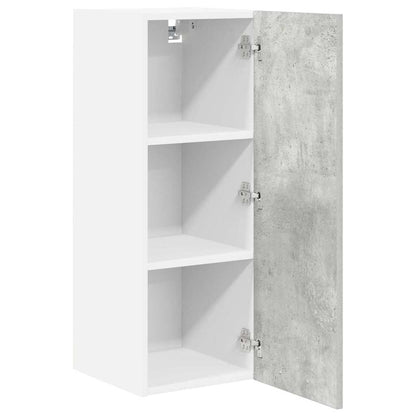 Hangkast Riga Beton Grijs en Wit 30 x 31 x 80 cm Bewerkt hout