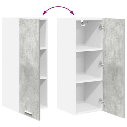 Hangkast Riga Beton Grijs en Wit 30 x 31 x 80 cm Bewerkt hout