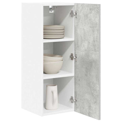 Hangkast Riga Beton Grijs en Wit 30 x 31 x 80 cm Bewerkt hout