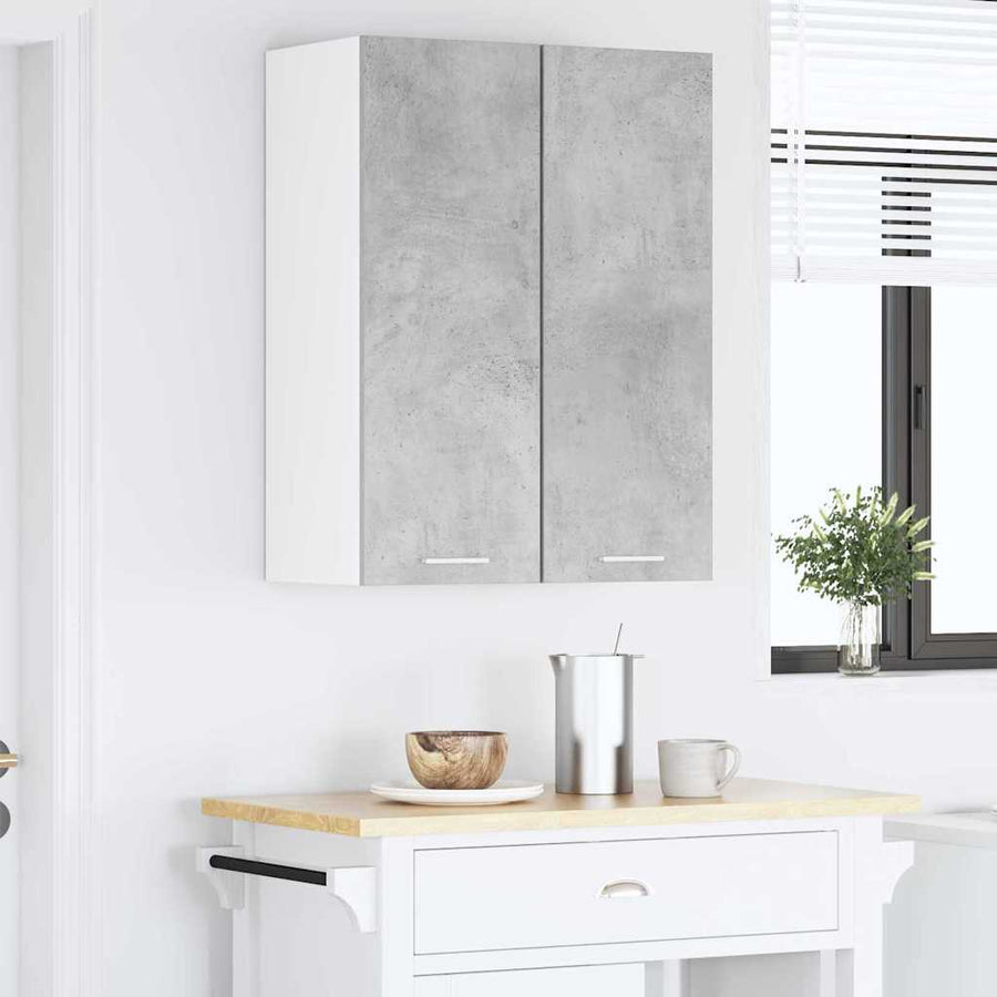 Hangkast Riga 2 pcs Beton Grijs en Wit 30 x 31 x 80 cm