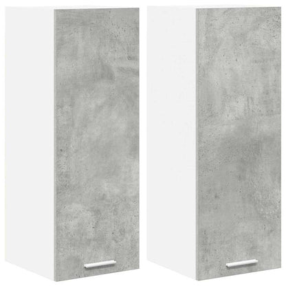 Hangkast Riga 2 pcs Beton Grijs en Wit 30 x 31 x 80 cm