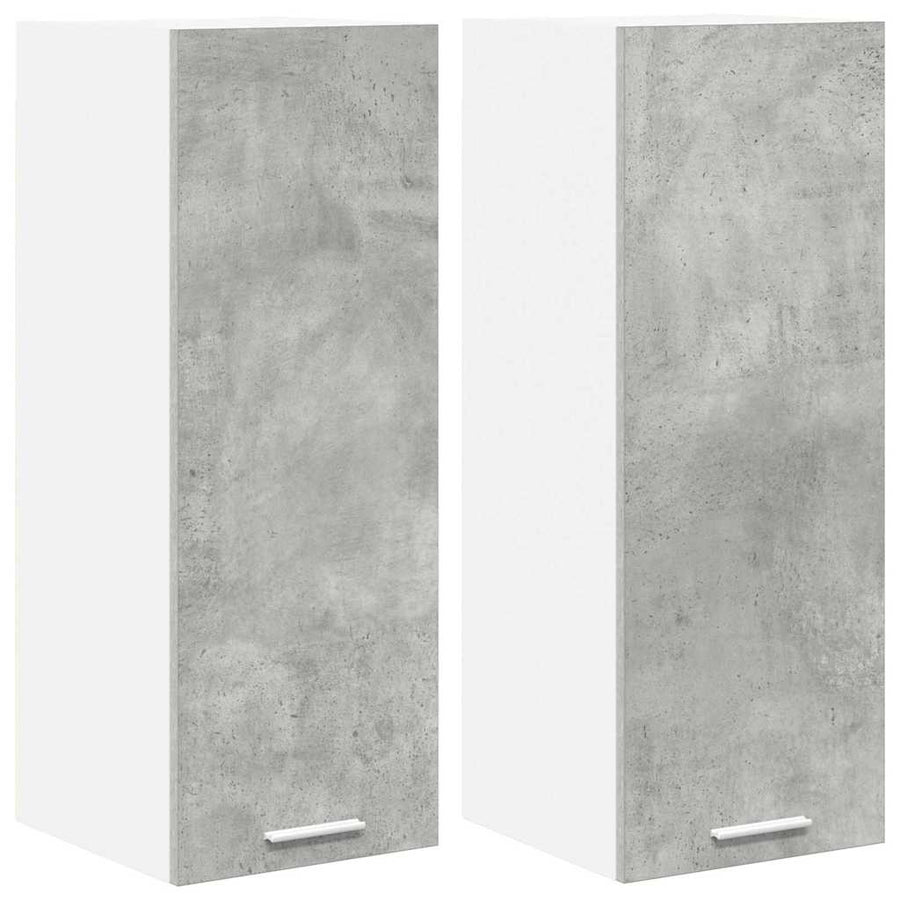 Hangkast Riga 2 pcs Beton Grijs en Wit 30 x 31 x 80 cm
