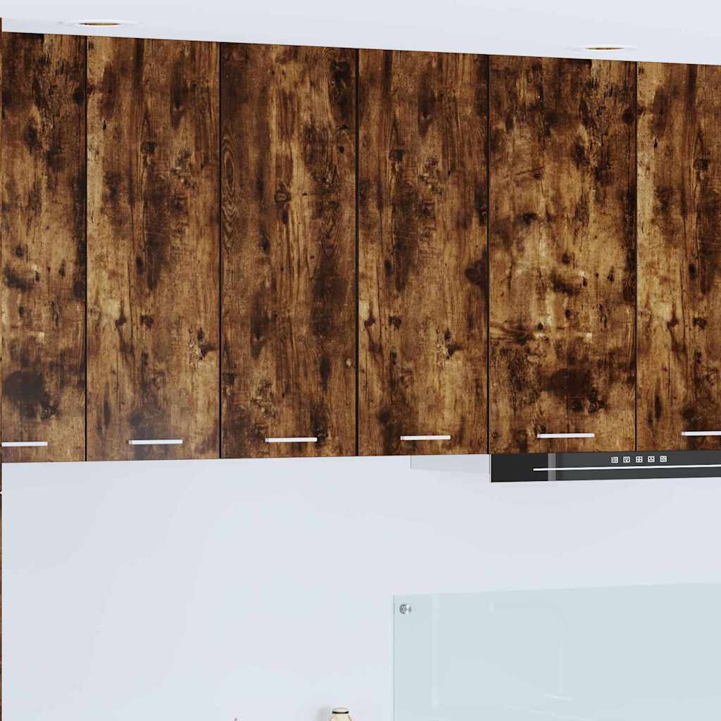 Hangkast Riga Gerookte Eik en Wit 30 x 31 x 80 cm Bewerkt hout
