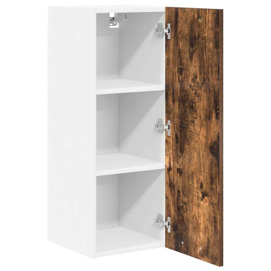 Hangkast Riga Gerookte Eik en Wit 30 x 31 x 80 cm Bewerkt hout
