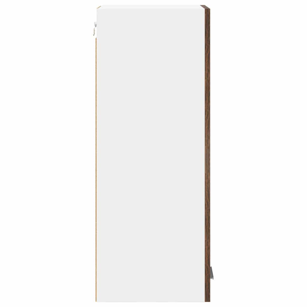 Hangkast Riga Gerookte Eik en Wit 30 x 31 x 80 cm Bewerkt hout