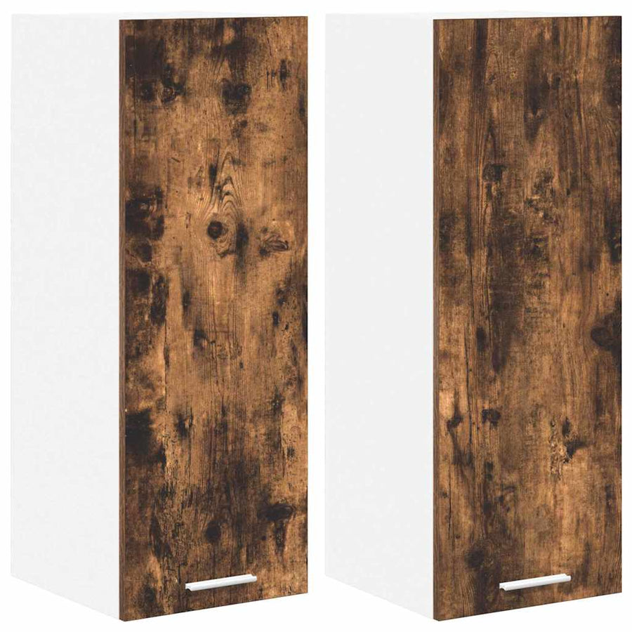 Hangkast Riga 2 pcs Gerookte Eik en Wit 30 x 31 x 80 cm