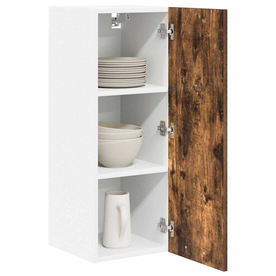 Hangkast Riga 2 pcs Gerookte Eik en Wit 30 x 31 x 80 cm