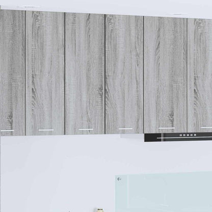 Hangkast Riga Grijs Sonoma en Wit 30 x 31 x 80 cm Bewerkt hout