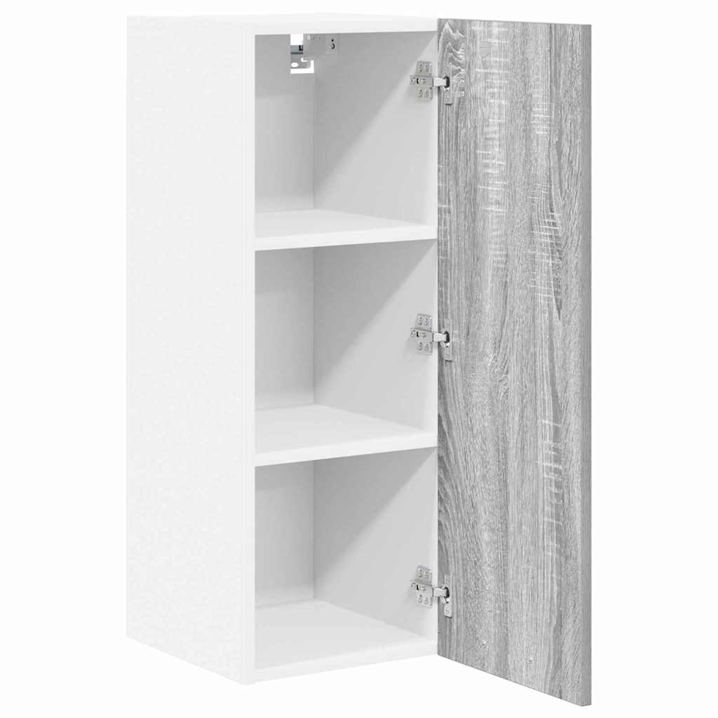 Hangkast Riga Grijs Sonoma en Wit 30 x 31 x 80 cm Bewerkt hout