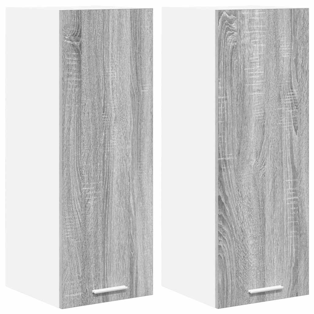 Hangkast Riga 2 pcs Grijs Sonoma en Wit 30 x 31 x 80 cm
