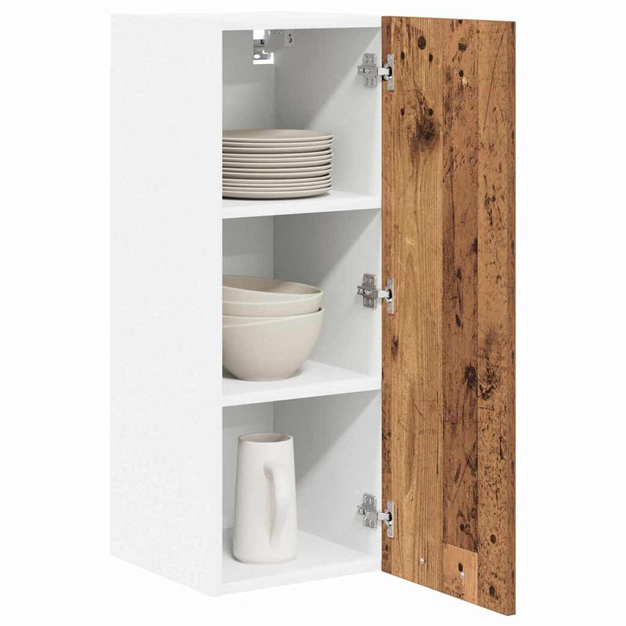 Hangkast Riga Oude Hout en Wit 30 x 31 x 80 cm Bewerkt hout