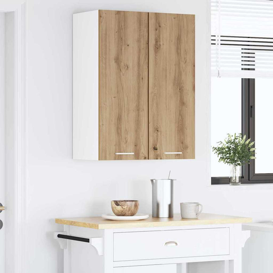 Hangkast Riga Ambachtelijke Eik en Wit 30 x 31 x 80 cm