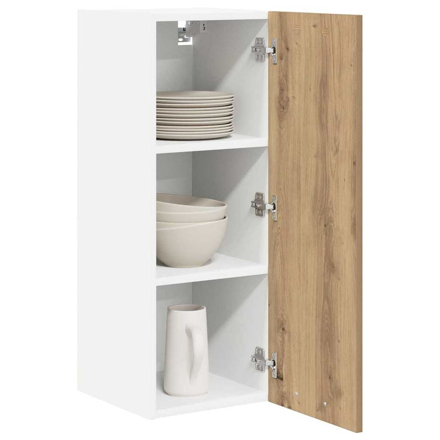 Hangkast Riga Ambachtelijke Eik en Wit 30 x 31 x 80 cm