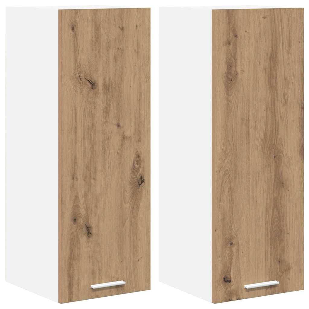 Hangkast Riga 2 pcs Ambachtelijke Eik en Wit 30 x 31 x 80 cm