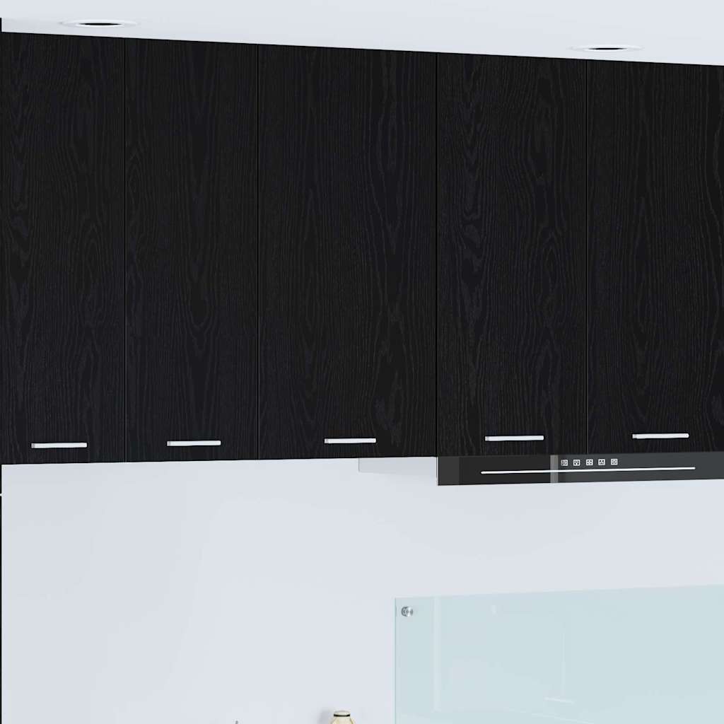 Hangkast Riga Zwarte Eik en Wit 40 x 31 x 80 cm Bewerkt hout