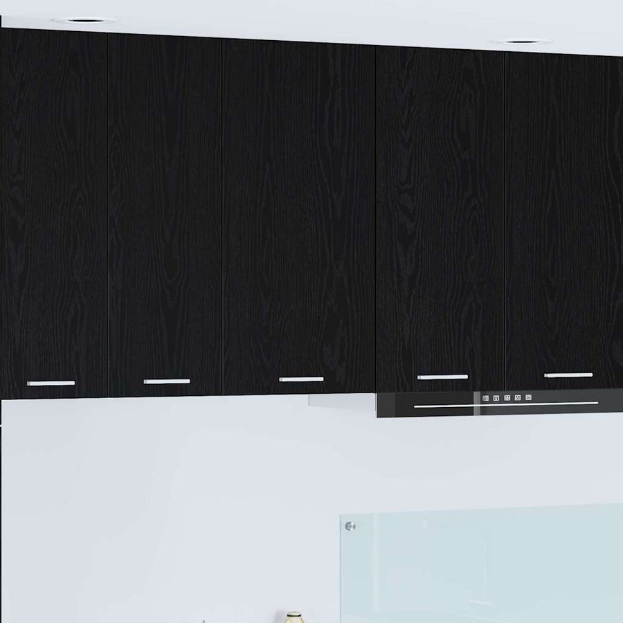 Hangkast Riga Zwarte Eik en Wit 40 x 31 x 80 cm Bewerkt hout