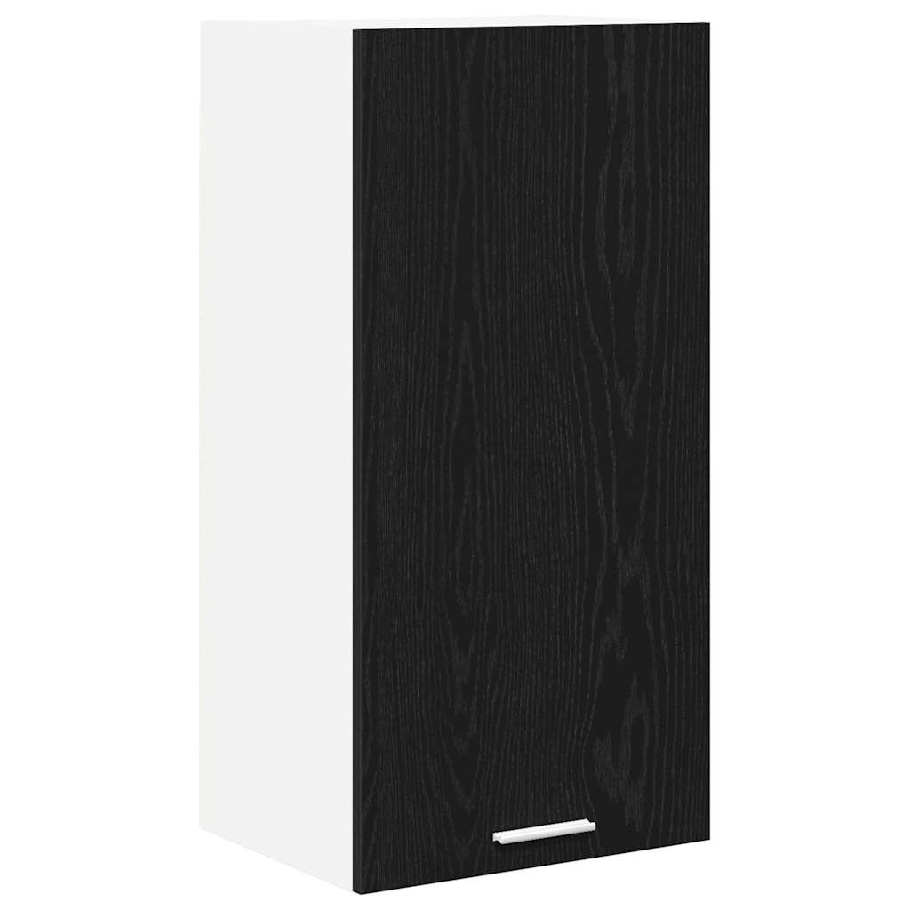 Hangkast Riga Zwarte Eik en Wit 40 x 31 x 80 cm Bewerkt hout