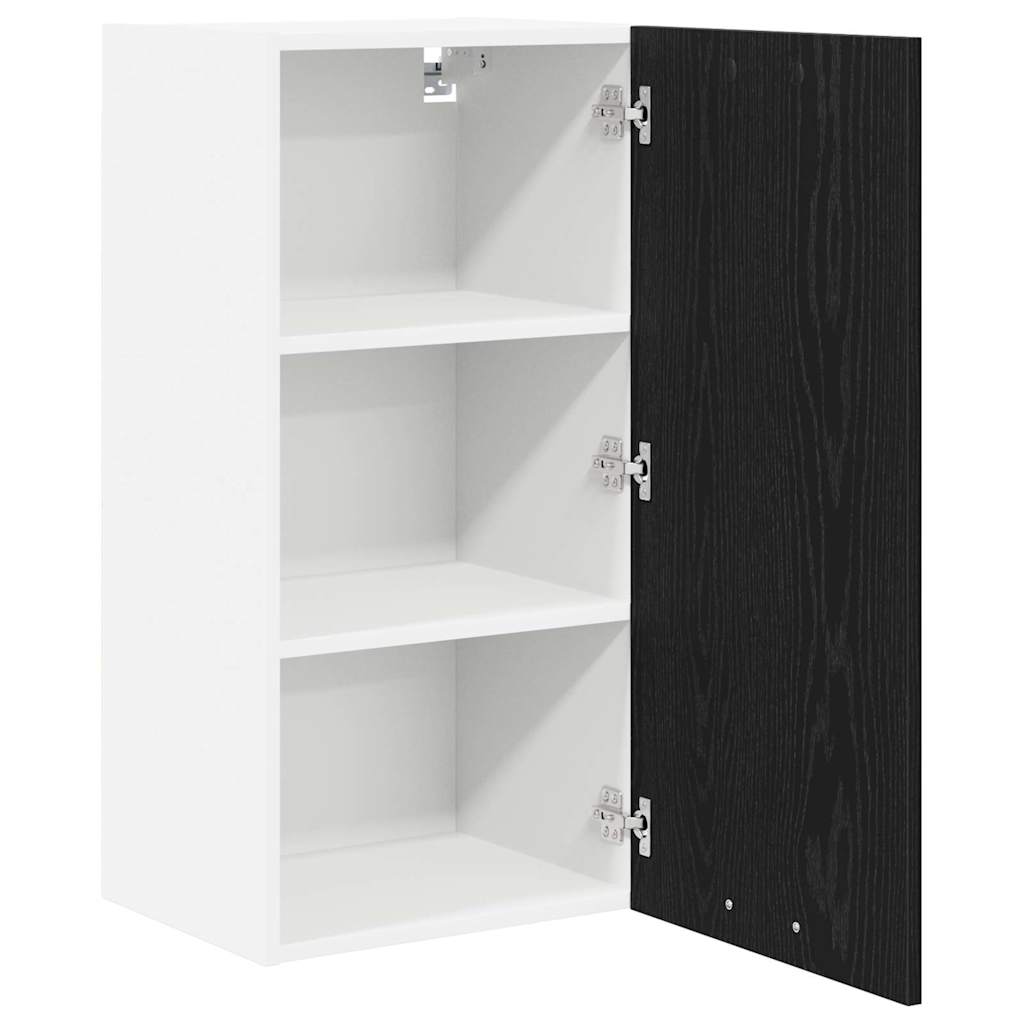 Hangkast Riga Zwarte Eik en Wit 40 x 31 x 80 cm Bewerkt hout