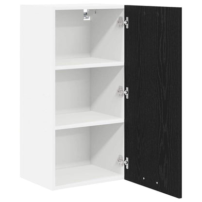 Hangkast Riga Zwarte Eik en Wit 40 x 31 x 80 cm Bewerkt hout