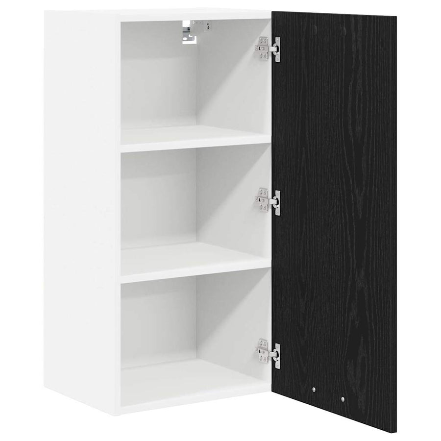 Hangkast Riga Zwarte Eik en Wit 40 x 31 x 80 cm Bewerkt hout