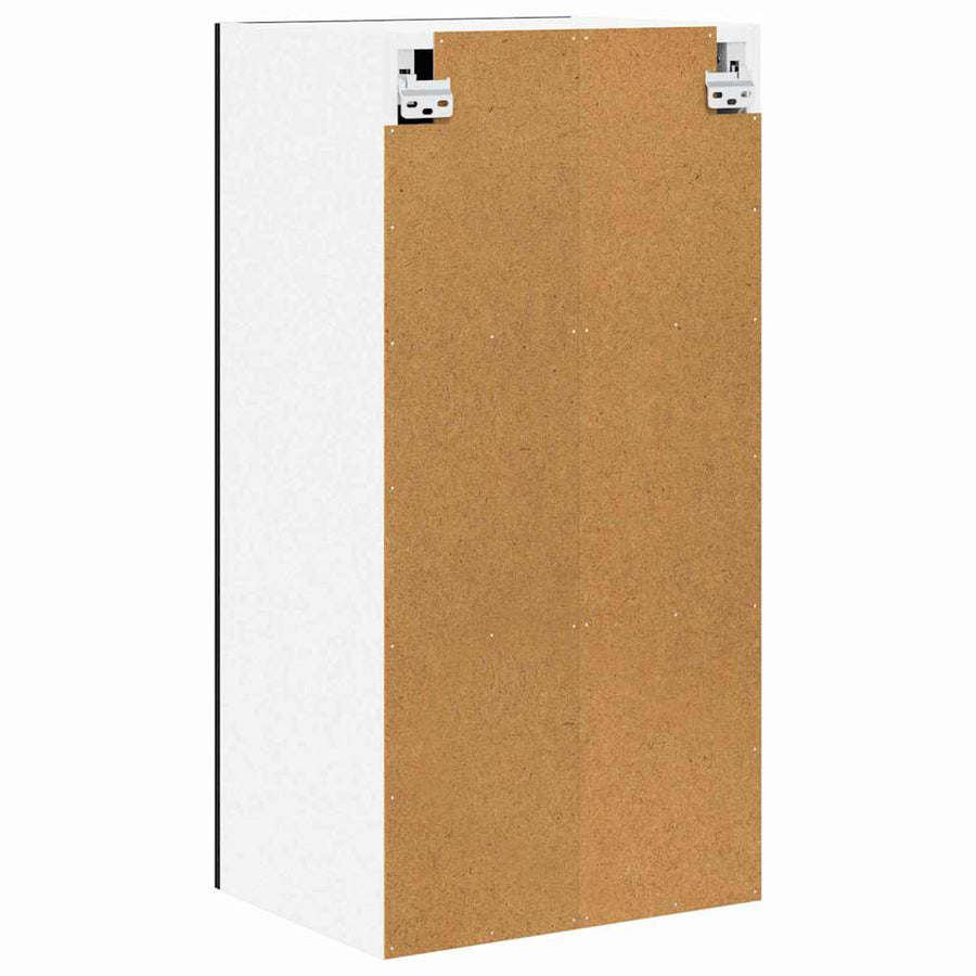 Hangkast Riga Zwarte Eik en Wit 40 x 31 x 80 cm Bewerkt hout