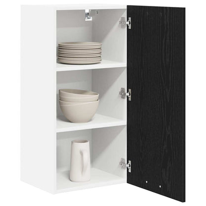 Hangkast Riga Zwarte Eik en Wit 40 x 31 x 80 cm Bewerkt hout
