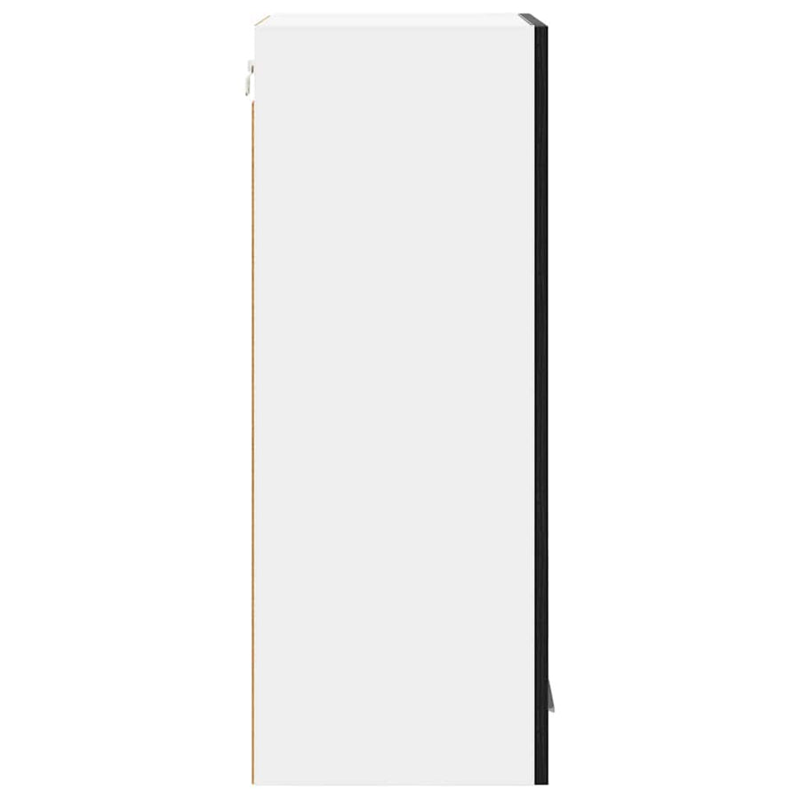Hangkast Riga Zwarte Eik en Wit 40 x 31 x 80 cm Bewerkt hout