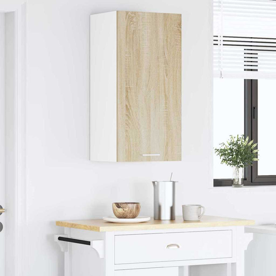 Hangkast Riga Sonoma Eik en Wit 40 x 31 x 80 cm Bewerkt hout