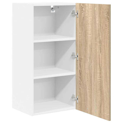 Hangkast Riga Sonoma Eik en Wit 40 x 31 x 80 cm Bewerkt hout