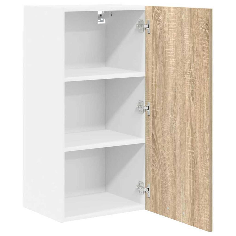Hangkast Riga Sonoma Eik en Wit 40 x 31 x 80 cm Bewerkt hout