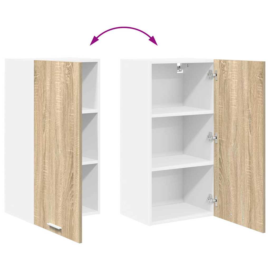 Hangkast Riga Sonoma Eik en Wit 40 x 31 x 80 cm Bewerkt hout