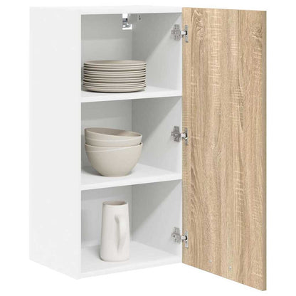 Hangkast Riga Sonoma Eik en Wit 40 x 31 x 80 cm Bewerkt hout