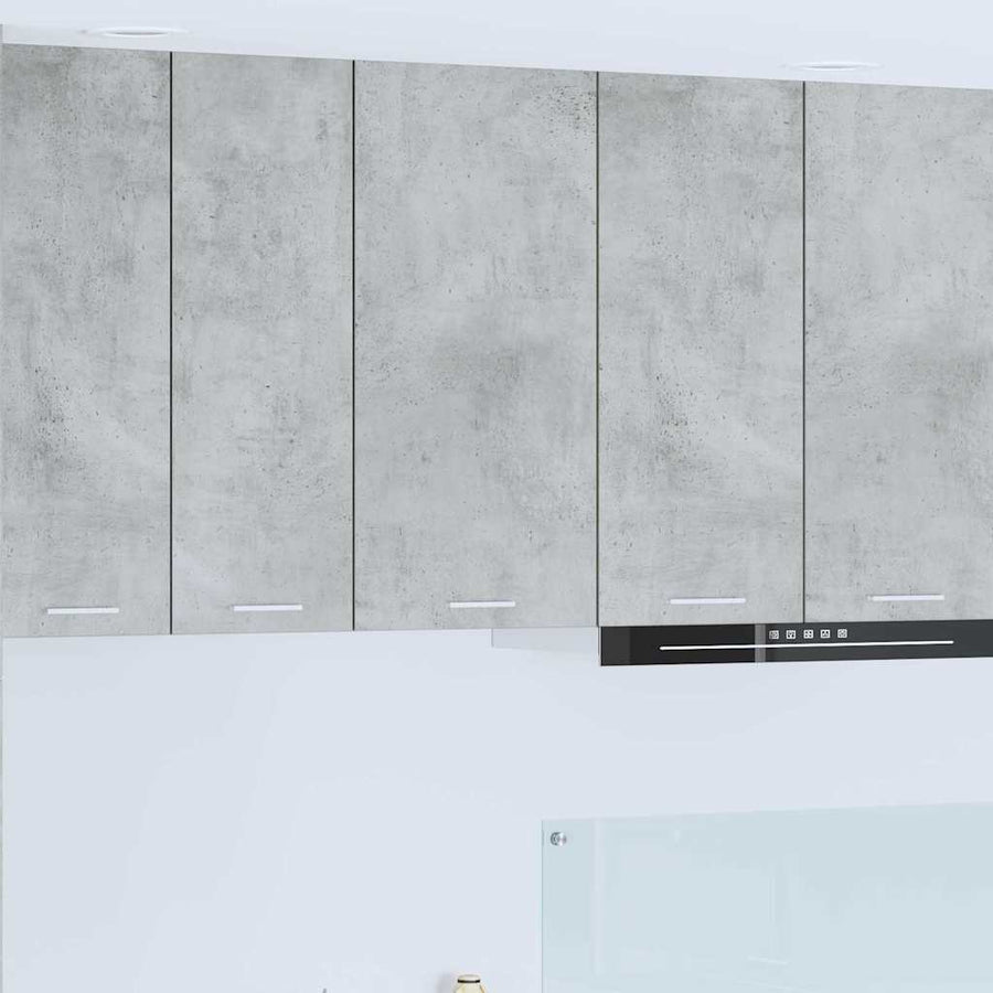 Hangkast Riga Beton Grijs en Wit 40 x 31 x 80 cm Bewerkt hout