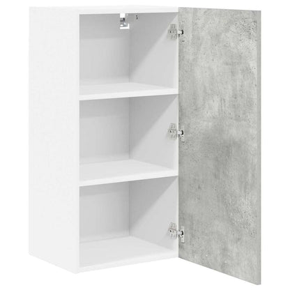 Hangkast Riga Beton Grijs en Wit 40 x 31 x 80 cm Bewerkt hout