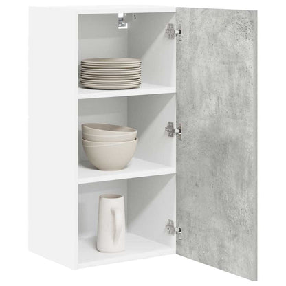 Hangkast Riga Beton Grijs en Wit 40 x 31 x 80 cm Bewerkt hout