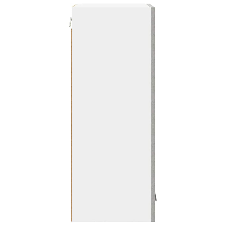 Hangkast Riga Beton Grijs en Wit 40 x 31 x 80 cm Bewerkt hout