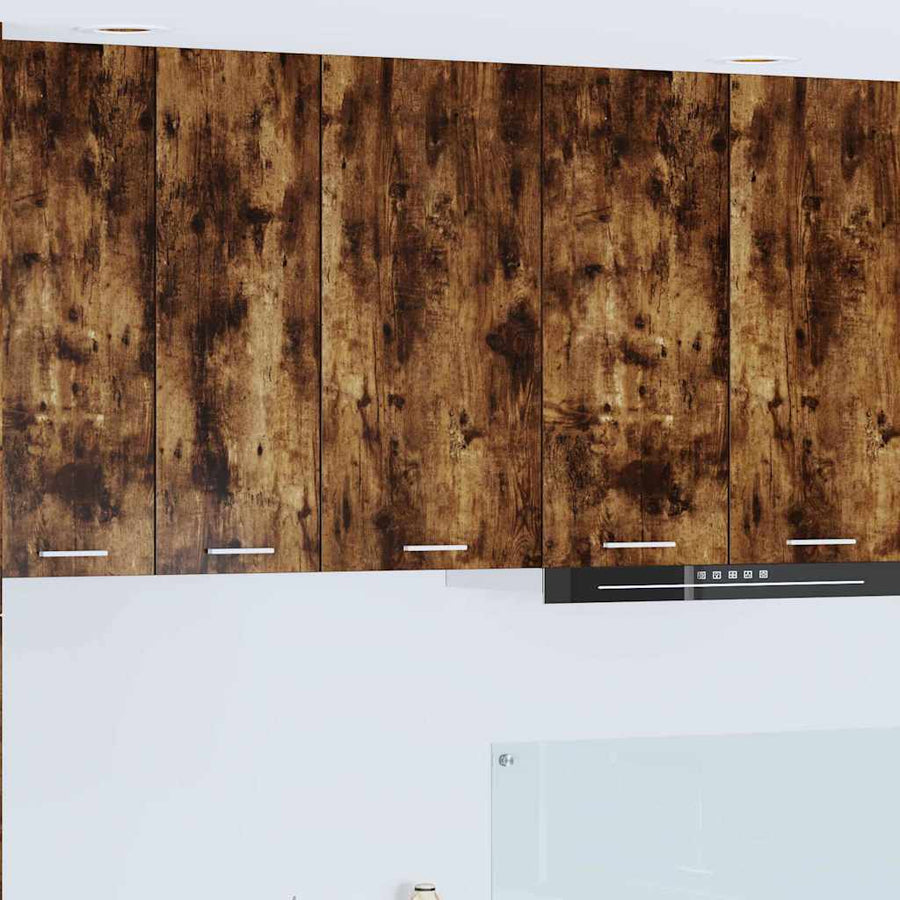 Hangkast Riga Gerookte Eik en Wit 40 x 31 x 80 cm Bewerkt hout