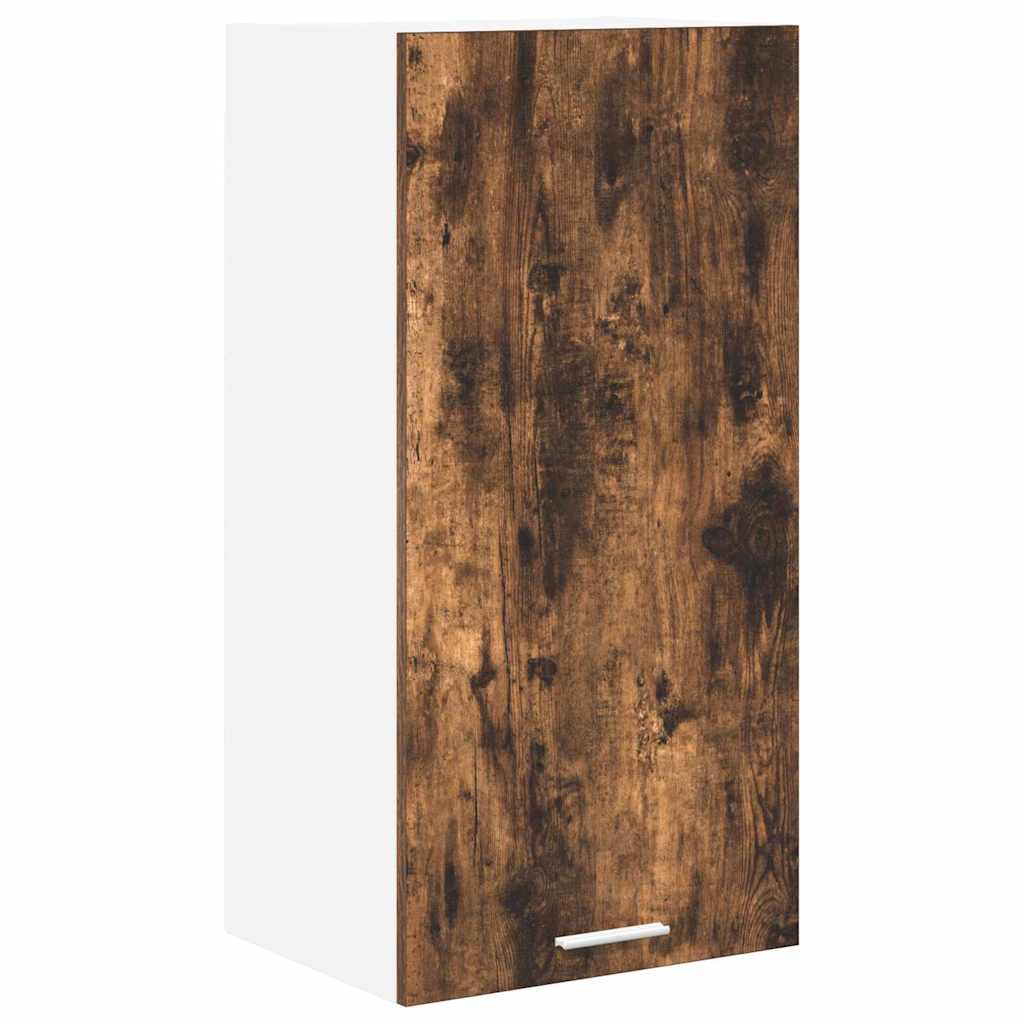 Hangkast Riga Gerookte Eik en Wit 40 x 31 x 80 cm Bewerkt hout