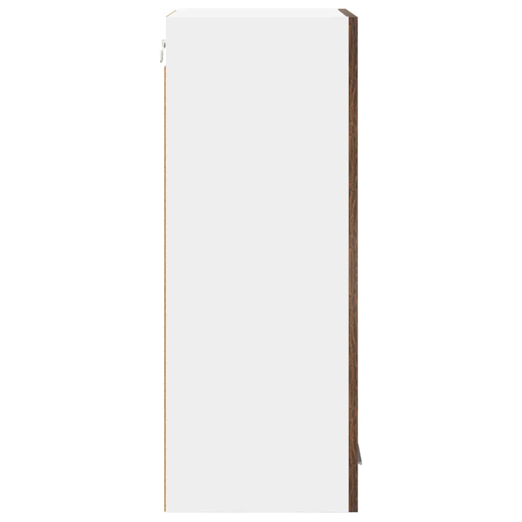 Hangkast Riga Gerookte Eik en Wit 40 x 31 x 80 cm Bewerkt hout