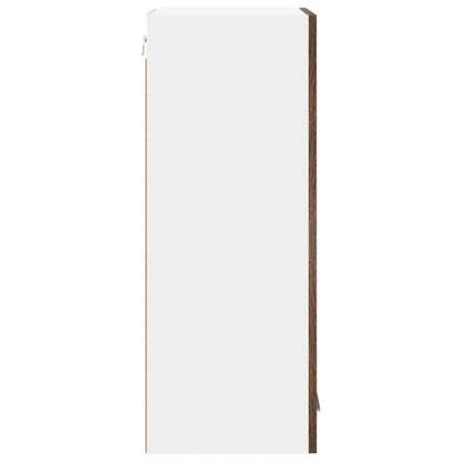 Hangkast Riga Gerookte Eik en Wit 40 x 31 x 80 cm Bewerkt hout