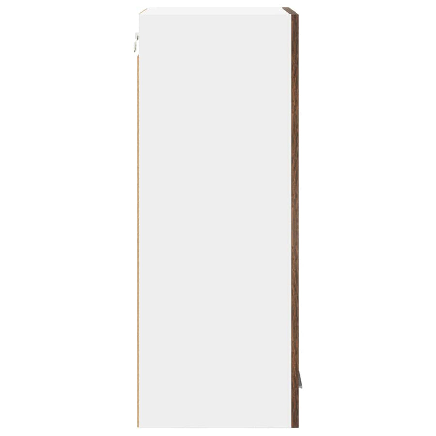 Hangkast Riga Gerookte Eik en Wit 40 x 31 x 80 cm Bewerkt hout