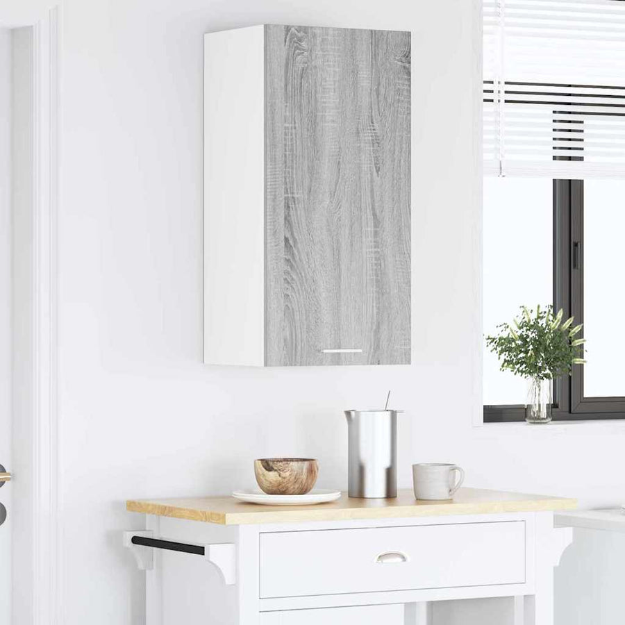 Hangkast Riga Grijs Sonoma en Wit 40 x 31 x 80 cm Bewerkt hout