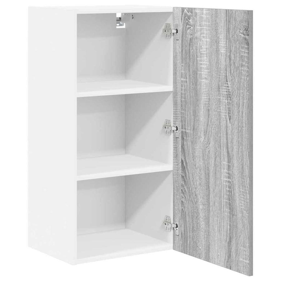 Hangkast Riga Grijs Sonoma en Wit 40 x 31 x 80 cm Bewerkt hout