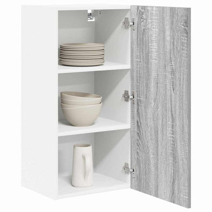 Hangkast Riga Grijs Sonoma en Wit 40 x 31 x 80 cm Bewerkt hout