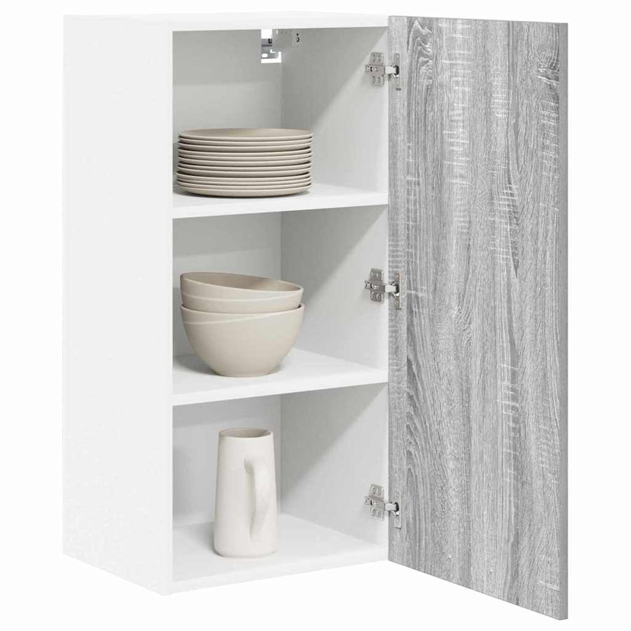 Hangkast Riga Grijs Sonoma en Wit 40 x 31 x 80 cm Bewerkt hout