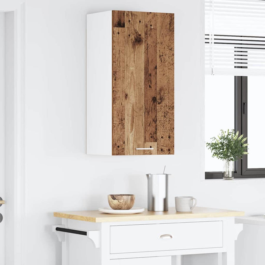 Hangkast Riga Oude Hout en Wit 40 x 31 x 80 cm Bewerkt hout